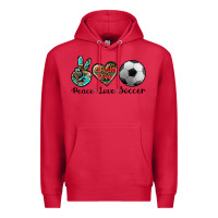Cardinal peace love soccer Premium Hoodie - Artiststas