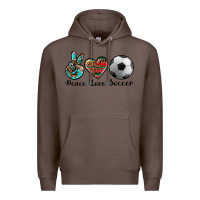 Coffee peace love soccer Premium Hoodie - Artiststas