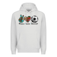 Dove Grey peace love soccer Premium Hoodie - Artiststas