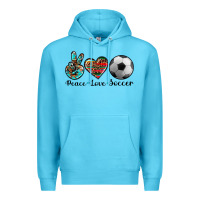 Ocean Blue peace love soccer Premium Hoodie - Artiststas