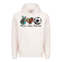 Pale Pink peace love soccer Premium Hoodie - Artiststas