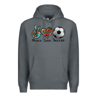 Rock peace love soccer Premium Hoodie - Artiststas