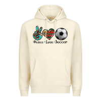 Sandshell peace love soccer Premium Hoodie - Artiststas