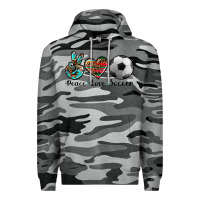 Slate Camo peace love soccer Premium Hoodie - Artiststas
