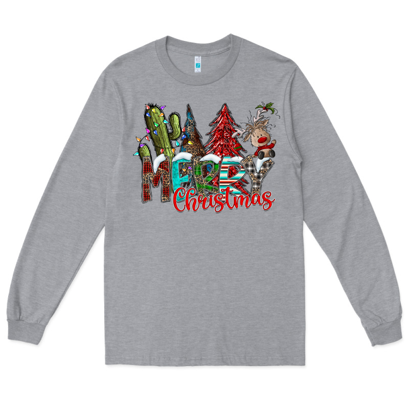 Merry Christmas Long Sleeve Tee by CowhideDigitalArt | Teevron