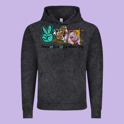 Peace Love Landrace Pig Vintage Hoodie Designed By Lillyallendesigns
