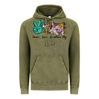 Vintage Olive Peace Love Landrace Pig Vintage Hoodie - LillyAllenDesigns
