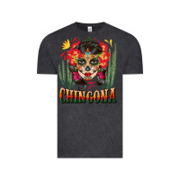Vintage Black chingona sugar skull Vintage Tee - BundleAndBundleShop