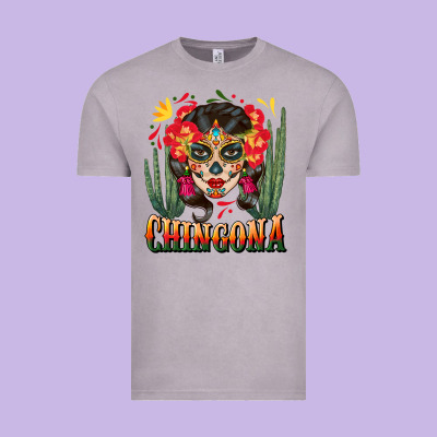 Chingona Sugar Skull Vintage Tee Designed By Bundleandbundleshop