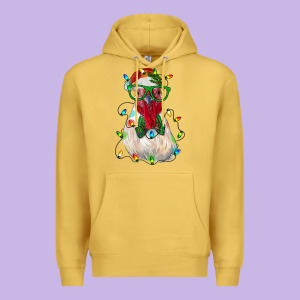 Christmas Rooster Premium Hoodie Designed By Ranaportraitstore