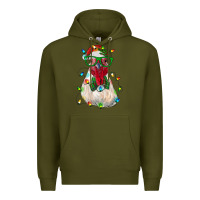 Army Green christmas rooster Premium Hoodie - RanaPortraitStore