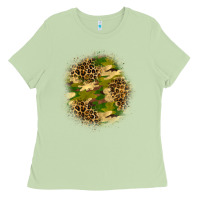 Matcha camouflage and leopard patch Ladies Tee - BundleAndBundleShop