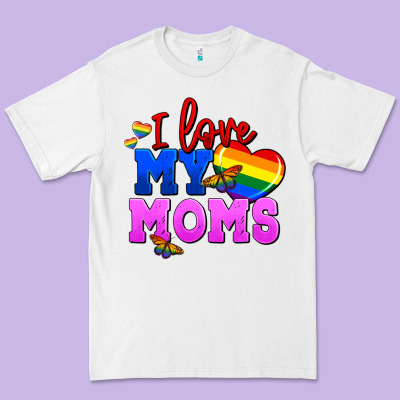 I Love My Moms Premium Tee Designed By Fadigitalartstudio