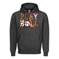Charcoal Heather baseball play ball Zipper Hoodie - Jasminsmagicworld