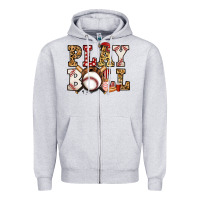 Heather Grey baseball play ball Zipper Hoodie - Jasminsmagicworld