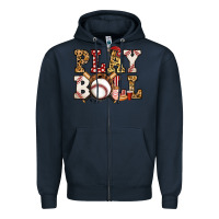 Navy baseball play ball Zipper Hoodie - Jasminsmagicworld