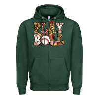 Sports Green baseball play ball Zipper Hoodie - Jasminsmagicworld