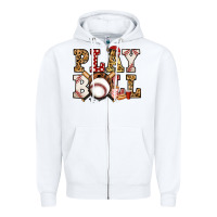 White baseball play ball Zipper Hoodie - Jasminsmagicworld