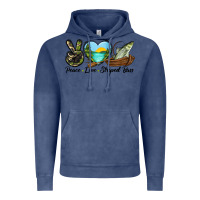 Vintage Denim Camouflage Peace Love Striped Bass Vintage Hoodie - LillyAllenDesigns