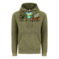 Vintage Olive Camouflage Peace Love Striped Bass Vintage Hoodie - LillyAllenDesigns