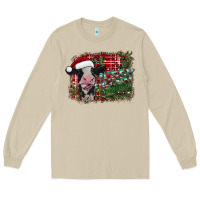 Mushroom merry christmas cow Long Sleeve Tee - CowhideDigitalArt