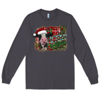 Smoke merry christmas cow Long Sleeve Tee - CowhideDigitalArt