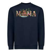 Navy Mama with bear and daisy Heavyweight Sweatshirt - RanaPortraitStore