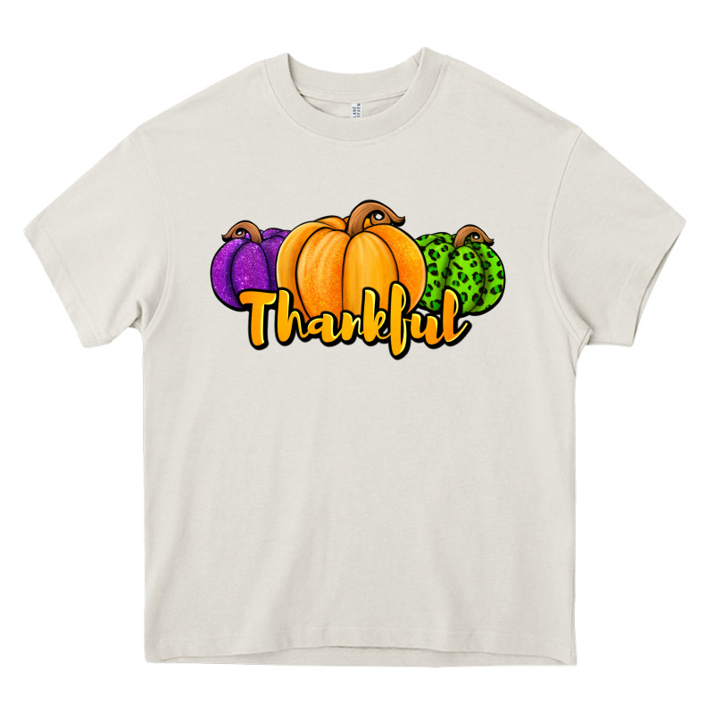 Halloween Pumpkins Thankful Heavy Core Tee by Jasminsmagicworld | Teevron