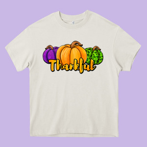 Halloween Pumpkins Thankful Heavy Core Tee Designed By Jasminsmagicworld