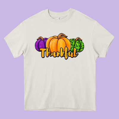 Halloween Pumpkins Thankful Heavy Core Tee Designed By Jasminsmagicworld