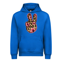 Cobalt Floral Leopard Peace Sign Urban Hoodie - Jasminsmagicworld
