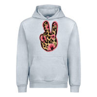 Heather Grey Floral Leopard Peace Sign Urban Hoodie - Jasminsmagicworld