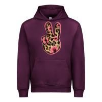 Mauve Wine Floral Leopard Peace Sign Urban Hoodie - Jasminsmagicworld