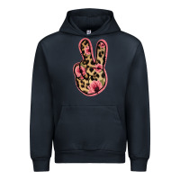 Navy Floral Leopard Peace Sign Urban Hoodie - Jasminsmagicworld
