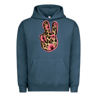 Pigment Midnight Navy Floral Leopard Peace Sign Urban Hoodie - Jasminsmagicworld