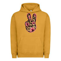 Pigment Peanut Butter Floral Leopard Peace Sign Urban Hoodie - Jasminsmagicworld
