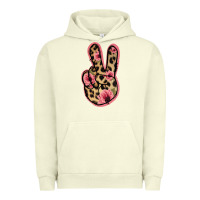Pigment Pistachio Floral Leopard Peace Sign Urban Hoodie - Jasminsmagicworld