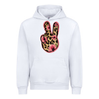 White Floral Leopard Peace Sign Urban Hoodie - Jasminsmagicworld
