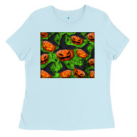 Baby Blue halloween pumpkin mouse pad Ladies Tee - BundleAndBundleShop