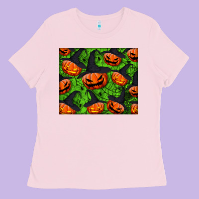 Halloween Pumpkin Mouse Pad Ladies Tee Designed By Bundleandbundleshop