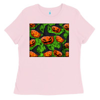 Bubblegum Pink halloween pumpkin mouse pad Ladies Tee - BundleAndBundleShop