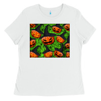White halloween pumpkin mouse pad Ladies Tee - BundleAndBundleShop