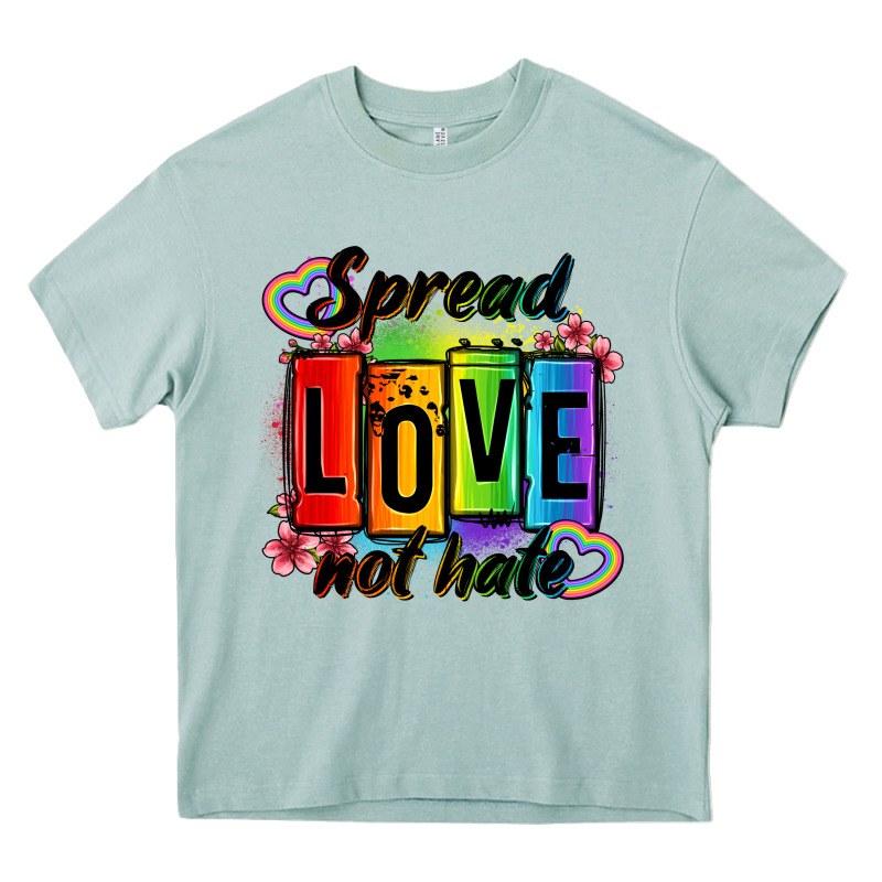 Spread Love Not Hate Heavy Core Tee by OliviaCreatesArt | Teevron