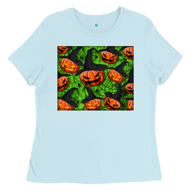 Halloween Pumpkin Mouse Pad Ladies Tee by BundleAndBundleShop | Teevron