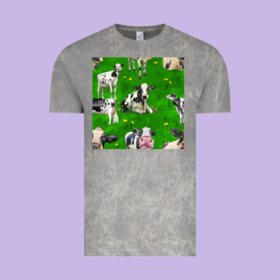 Holstein Cows Seamless Pattern Vintage Tee Designed By Bundleandbundleshop