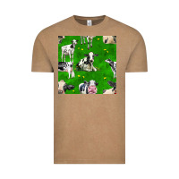 Vintage Coffee holstein cows seamless pattern Vintage Tee - BundleAndBundleShop