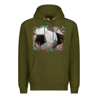 Army Green sports soccer background Premium Hoodie - Artiststas