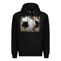 Black sports soccer background Premium Hoodie - Artiststas