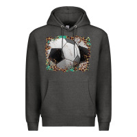 Charcoal Heather sports soccer background Premium Hoodie - Artiststas