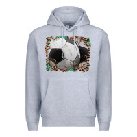 Heather Grey sports soccer background Premium Hoodie - Artiststas
